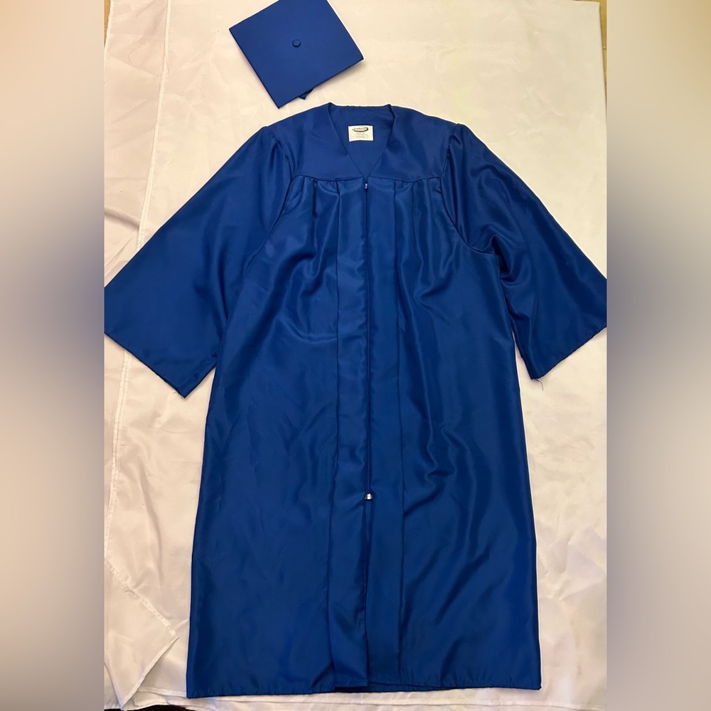Jostens Blue Graduation Cap + Gown